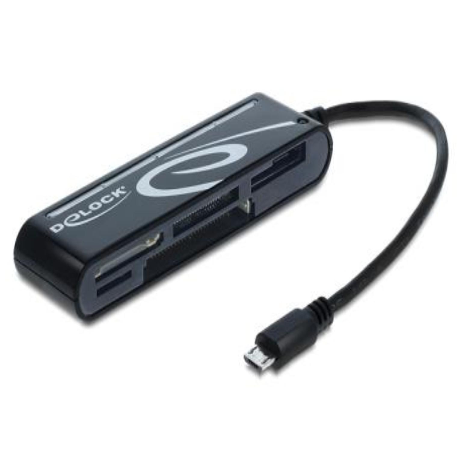 Lecteur de carte Micro USB OTG - Pour les appareils avec support OTG,  Version : 2.0 - USB Micro B mâle à haut débit jusqu'à 480Mbps, Convient  pour : SD / MMC /
