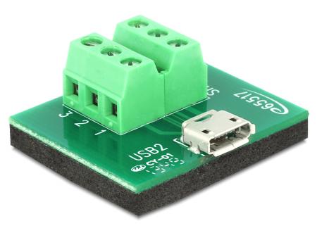 Delock Adapter Micro USB Stekker > Terminal Block 6 Pin - Delock