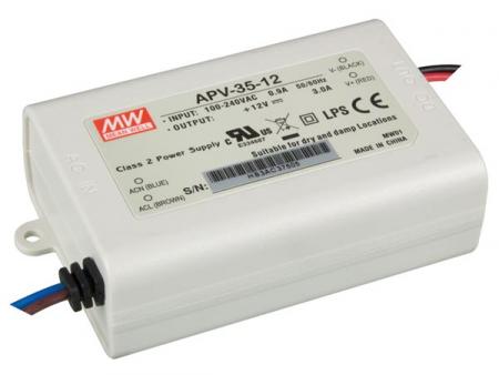 LED DRIVER MET CONSTANTE SPANNUNG ENKEL OUTPUT 35 W 12V - Mean Well