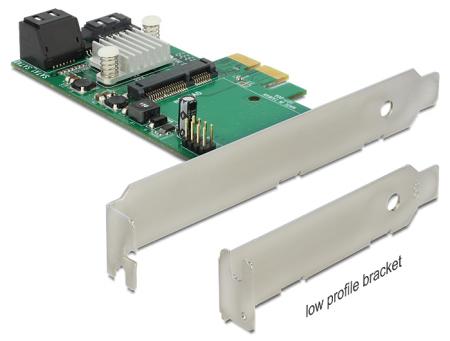 Delock PCI Express-kaart > Hybride 3 x intern SATA 6 Gb/s + 1 x intern mS