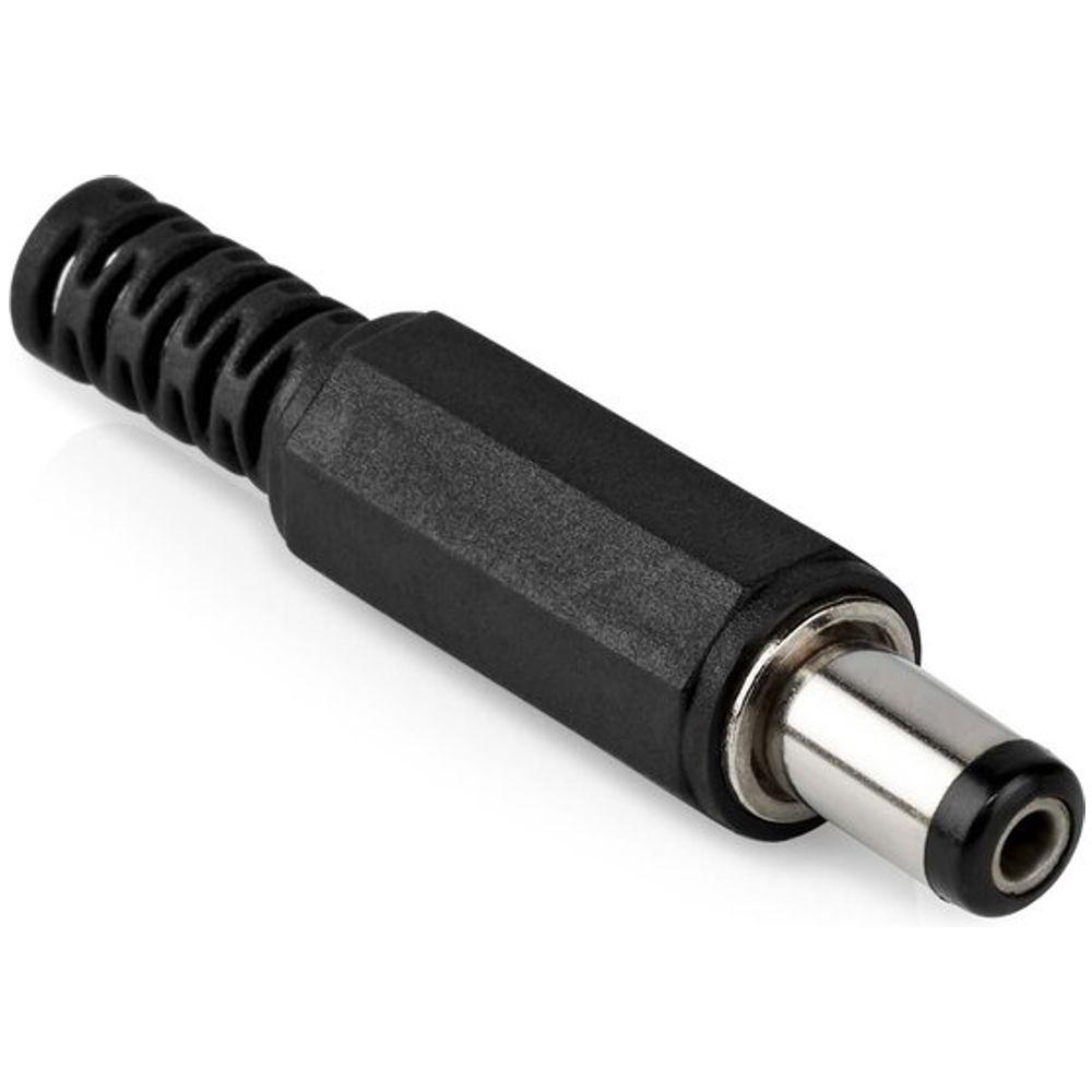DC plug with cable protector bore 2,1 x 5,5 mm