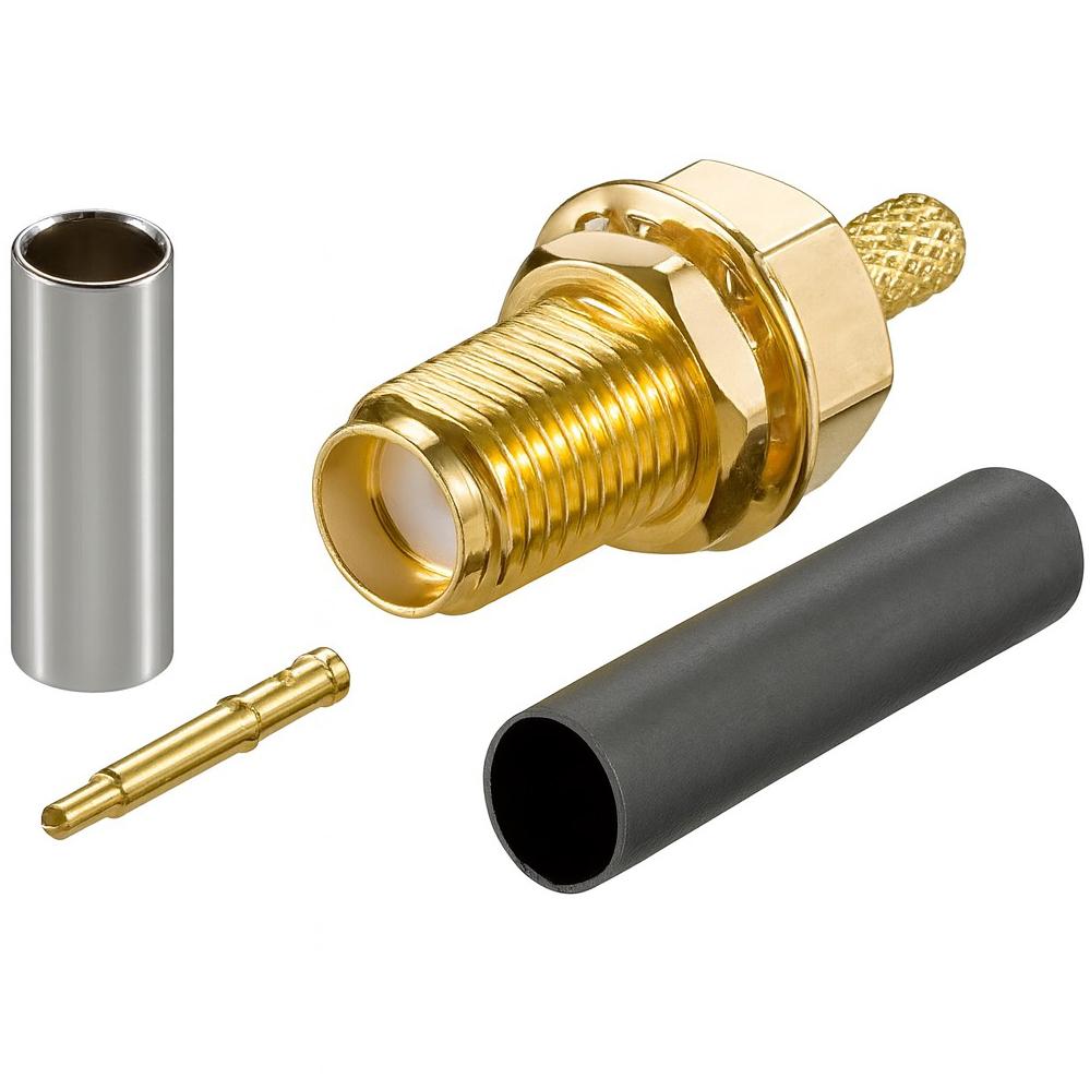 Connecteur RP-SMA femelle – sertissage/soudure – 50 Ohm