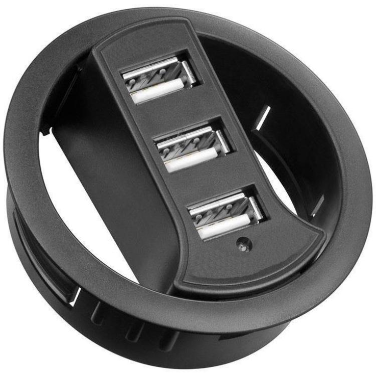 3-Poorts USB Hub inbouw tafel
