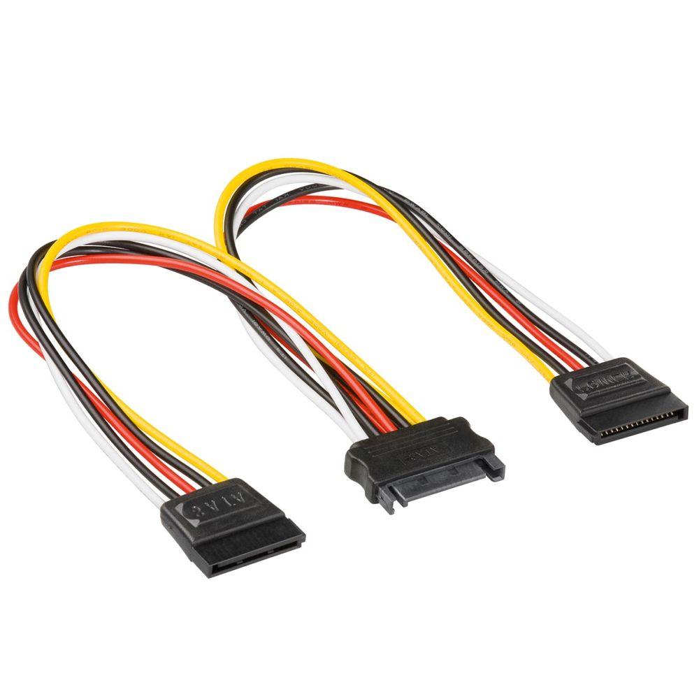 Câble d'alimentation en Y pour PC Connecteur SATA > 2x prise SATA