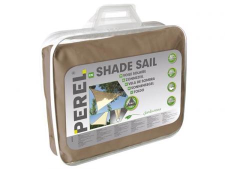 VOILE D'OMBRE TRIANGULAIRE 5 x 5 x 5 m, Couleur : taupe - Perel