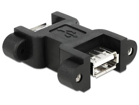 Delock Adapter USB 2.0 type A female > USB type A female met schroefmoeren - Delock