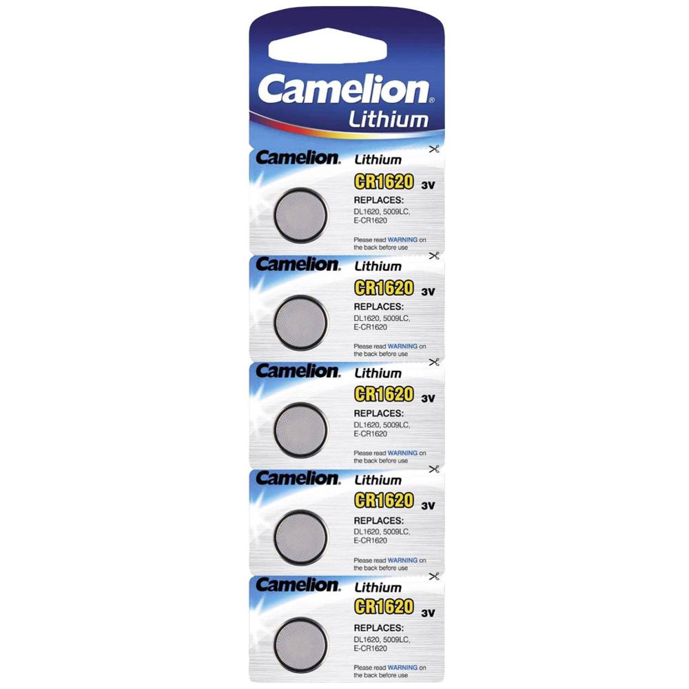 Knoopcel batterij - CR1620 - 5 batterijen - Camelion