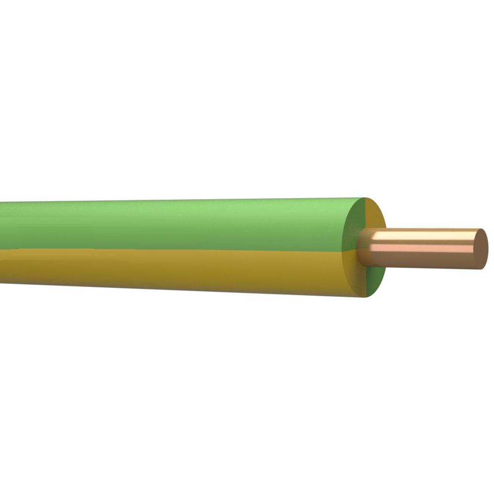 VD draad - Kabelsoort: VD H07V-U, Massief, Kleur: Geel/Groen, Per meter.