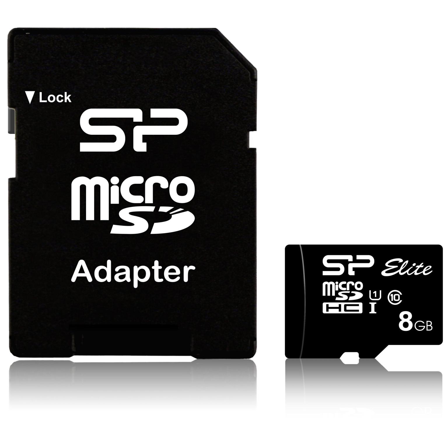 Eenvoud Pessimist hoe vaak Micro SD kaart - 8 GB - Merk: Silicon Power - SDHC Elite Class10,  Inclusief: adapter van Micro SD naar SD, Leessnelheid: 40 MB/s,  Schrijfsnelheid: 15 MB/s, Opslagcapaciteit: 8 GB.