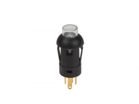DRUKKNOP MINIATUUR ROND SPST (AAN UIT) 1P MET KABELS WITTE LED - Velleman