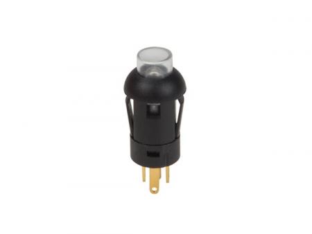 BOUTON-POUSSOIR MINIATURE ROND SPST (MARCHE/ARRÊT) 1P AVEC CÂBLES LED JAUNE - Toolland