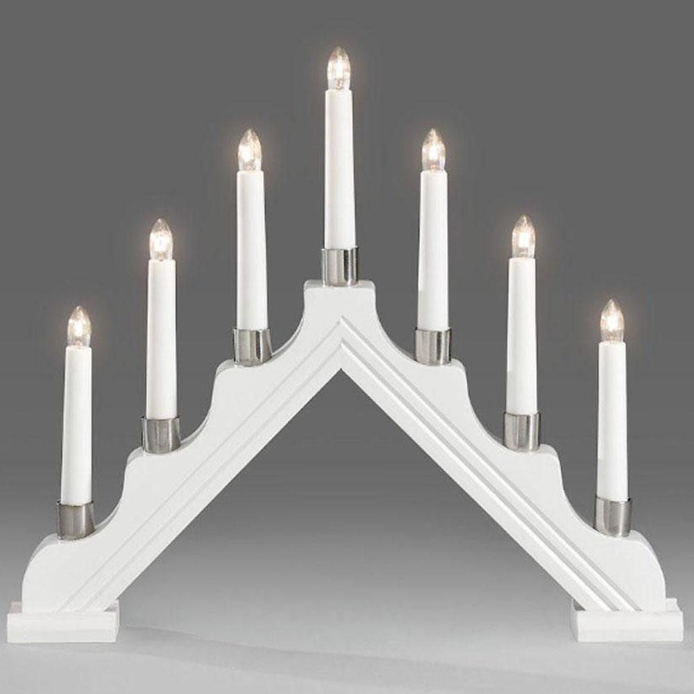 Chandelier de Noël - lumières de Noël d'intérieur - 7 lumières - 34 x 39 cm - blanc chaud
