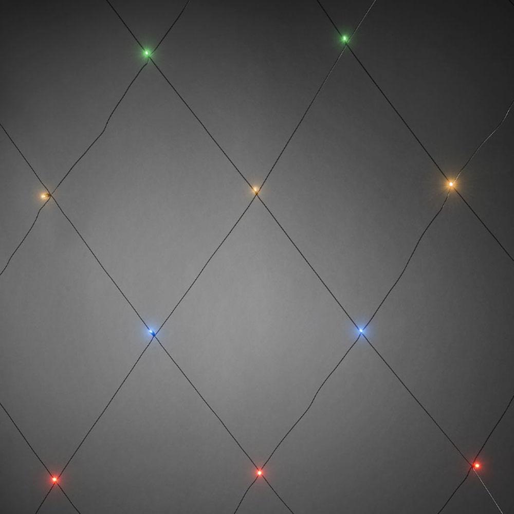Netverlichting - led kerstverlichting buiten en binnen - 32 lampjes - 1 x 1 meter - multicolor