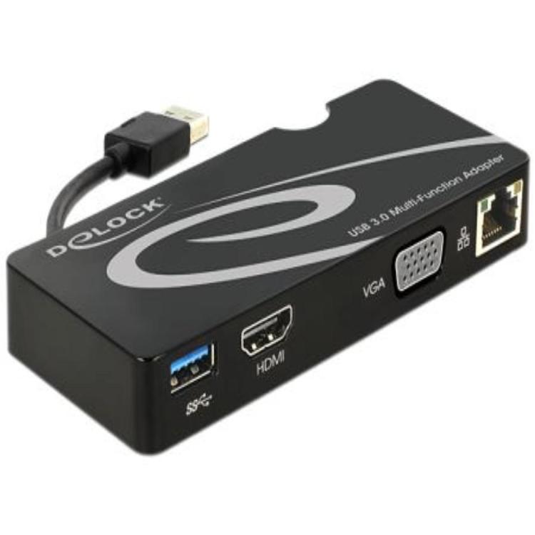 USB 3.2 Gen 1 naar HDMI/VGA/RJ45/USB3.0 Adapter - Delock