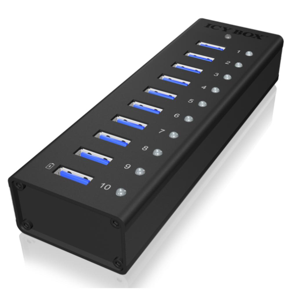 Concentrateur USB 3.0 à 10 ports avec interrupteurs d'alimentation