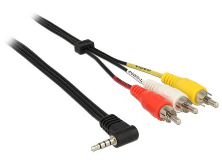 Delock Kabel Jack 3,5 mm 4-pins Stekker gehoekte > 3 x Cinch Stekker 1,5 - Delock