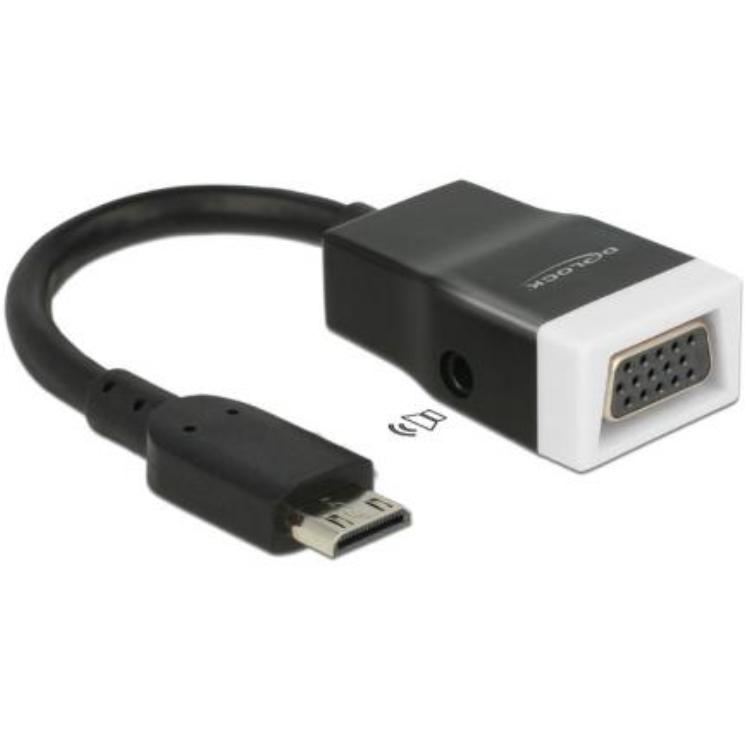 Mini HDMI naar VGA - Zwart - Delock