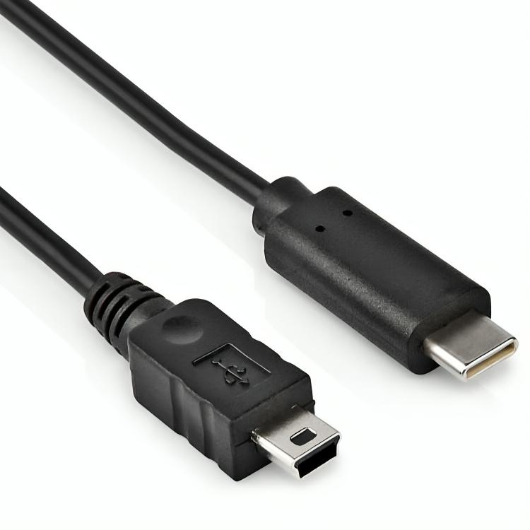 Câble USB C vers USB mini - Version : 2.0 - HighSpeed Connexion 1 : USB C  mâle Connexion 2 : USB mini mâle Longueur : 1 mètre