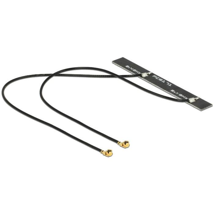 Delock Dubbele Antenne WLAN MHF/U.FL LP 068 compatibele connector 802.11 ac/a/h/