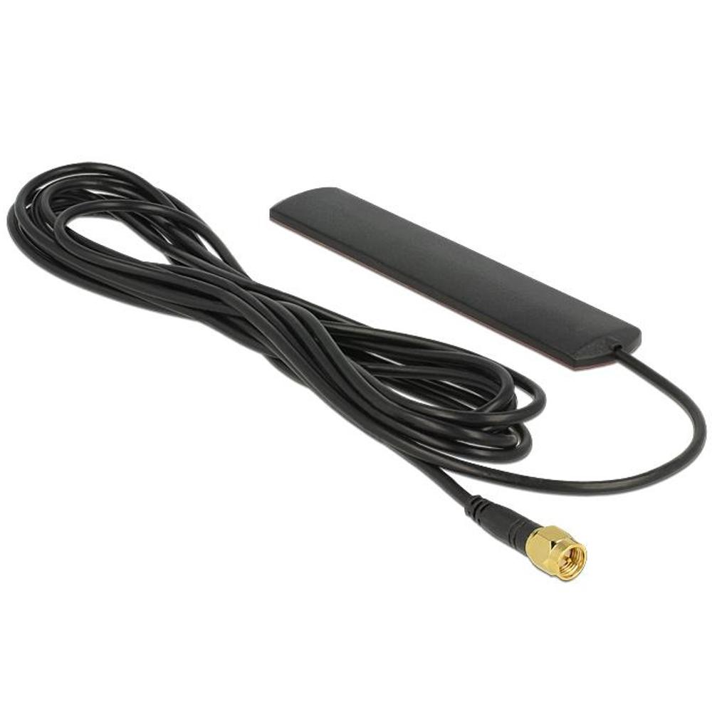 Delock LTE Antenne SMA 2,5 dBi omnidirektional starr schwarz Klebemontage