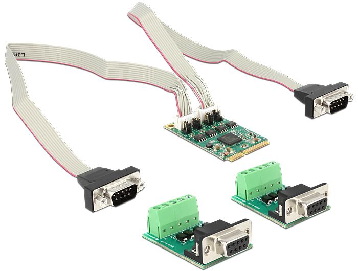 MiniPCIe I/O PCIe volledig formaat RS-422/485 2x DB9 Stecker mit 600 W - Delock
