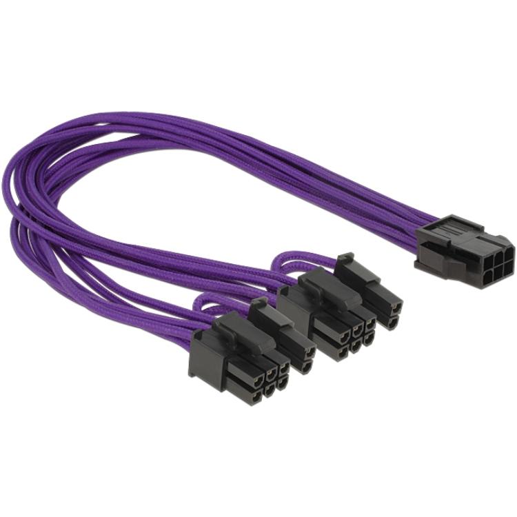 Delock Stromkabel PCI Express 6 Pin Buchse > 2 x 8 Pin Stecker violett - Delock