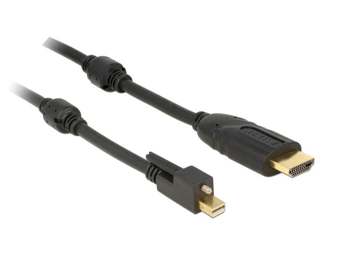 Delock Kabel mini DisplayPort 1.2 Stekker met schroef > HDMI Stekker 4K Ak - Delock