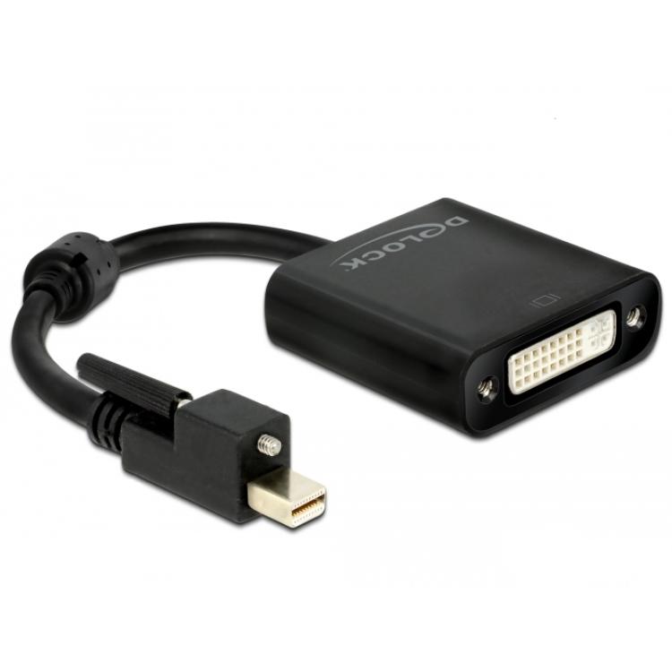 Adaptateur Delock mini DisplayPort 1.2 avec vis > Connecteur DVI 4K Ak - Delock