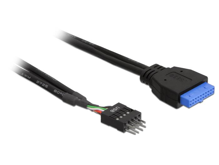 Delock Kabel USB 3.0 Pin Header Vrouwelijk > USB 2.0 Pin Header Mannelijk 60 cm - Delock