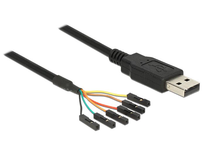 Delock Kabel USB Stekker > TTL 6 Pin Pin Header Buchse enkel 1,8 m (3,3 V