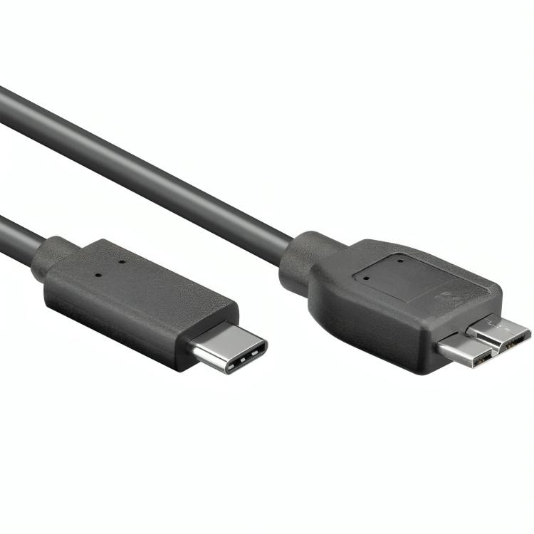 USB naar USB B micro kabel - 3.2 Gen 1x1 1: USB C male Aansluiting 2: Micro USB B male 0.6 meter