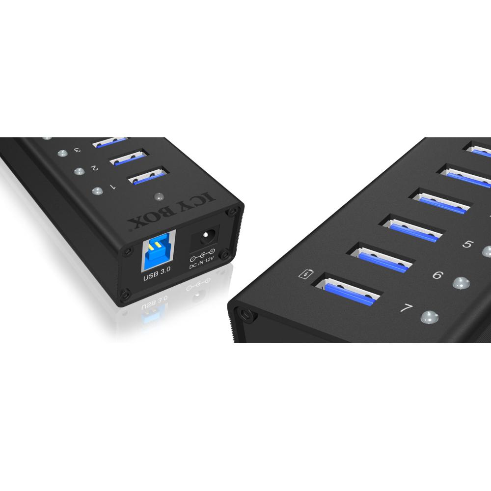 Hub USB Raidsonic 4 ports USB3.0 avec interrupteur, avec