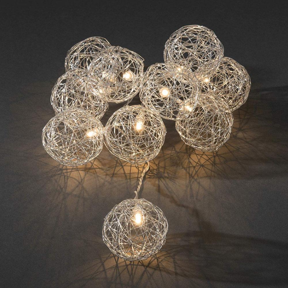Guirlande lumineuse - guirlandes de Noël à leds - 16 lumières - 2.25 mètres - blanc chaud - 3x AA