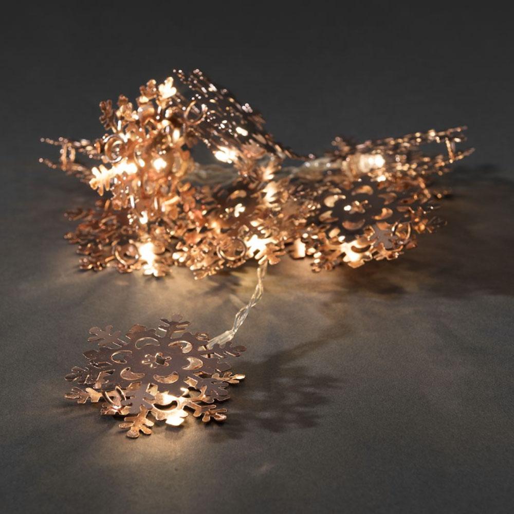 Lichtslinger - led kerstverlichting binnen - 10 lampjes - 0.9 meter - warm wit - 3x AA
