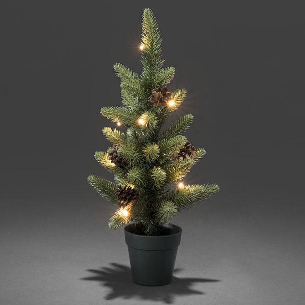 Arbre de Noël - guirlandes lumineuses extérieures et intérieures - 10 lumières - 45 x 22 cm - blanc chaud - 4x AA