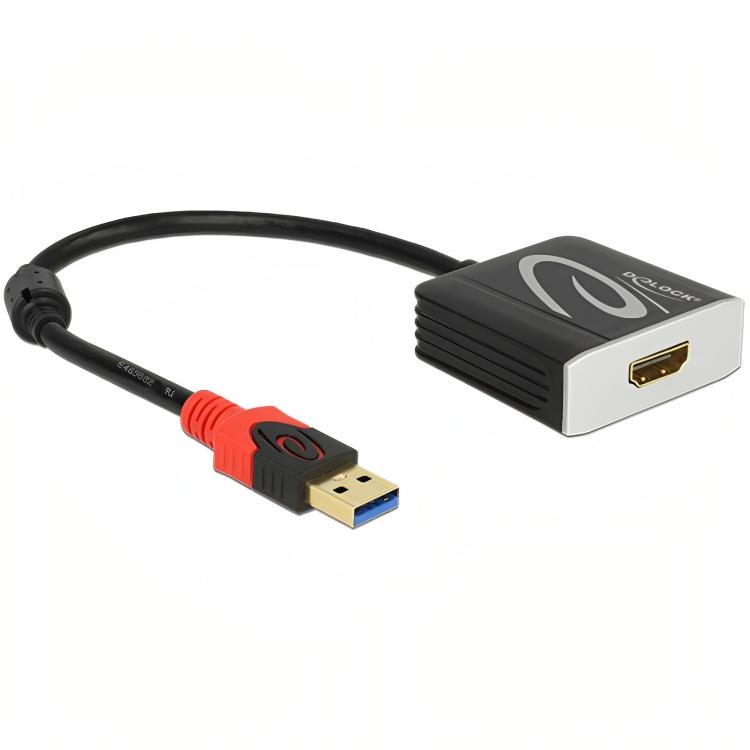 3.0 naar HDMI adapter - USB naar HDMI adapter, Een extra monitor aansluiten op uw systeem, Max. resolutie: 2048x1152@60Hz, Ingang: USB 3.0 A male, Uitgang: HDMI A female.