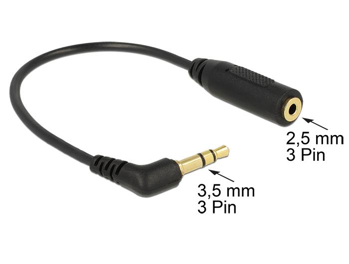 Delock Audiokabel Jackplug 3,5 mm 3-pins > Jackaansluiting 2,5 mm 3-pins - Delock