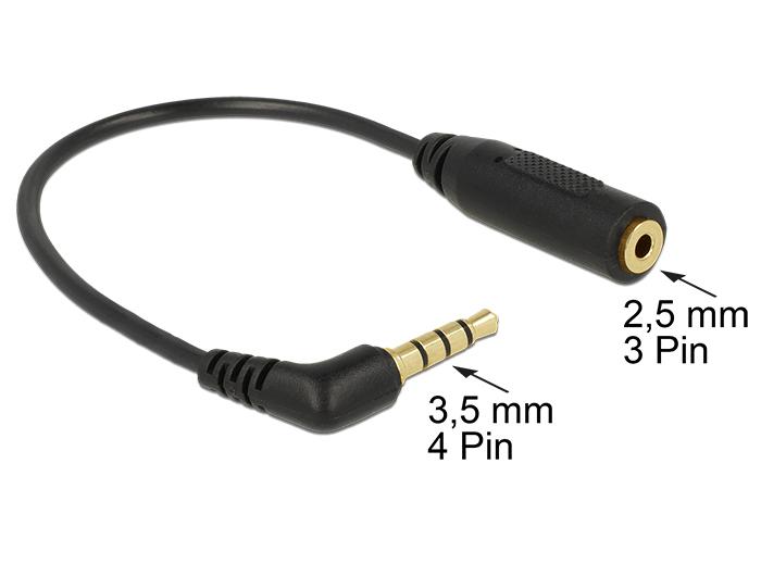 Delock Audiokabel Jackplug 3,5 mm 4-pins > Jackaansluiting 2,5 mm 3-pins - Delock
