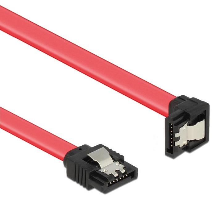 Delock Kabel SATA 6 Gb/s Stekker recht > SATA Stekker gehoekte onderkant 10 cm