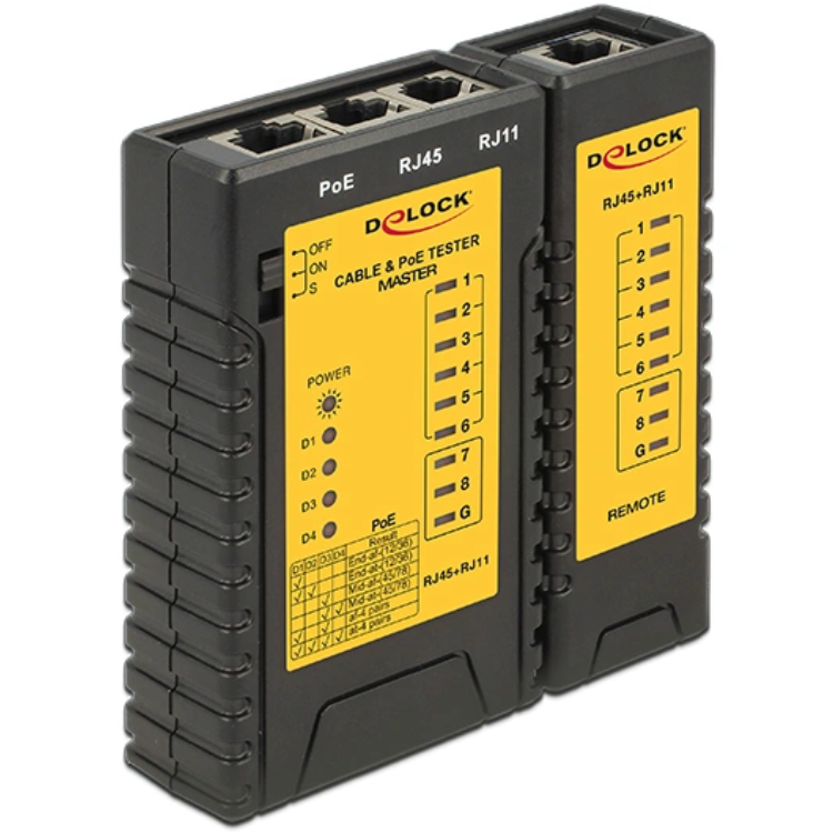 Netwerkkabel tester - UTP/ FTP/ STP/ RJ45/ RJ11/ RJ12/ PoE.
