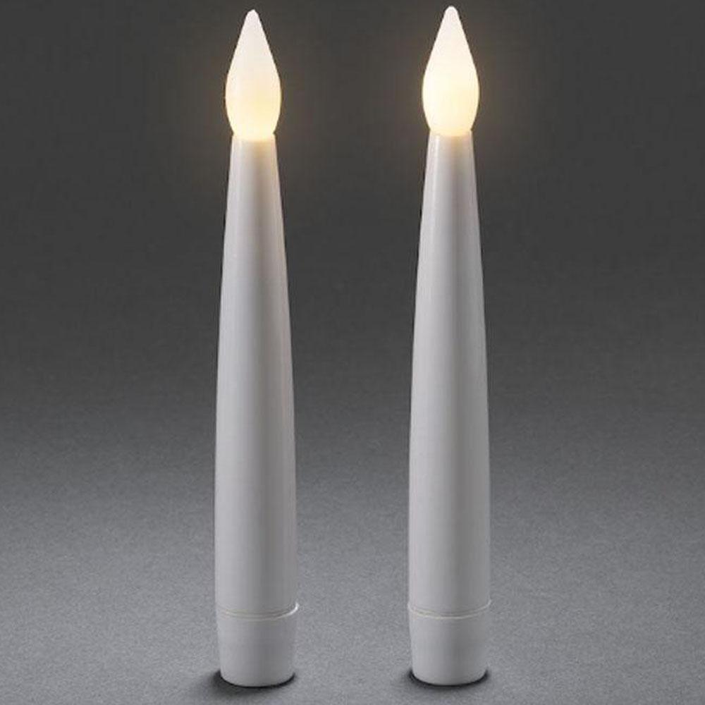 Bougie - guirlande de Noël à leds d'intérieur - 2 lumières - 18 cm - blanc chaud - 3x AAA
