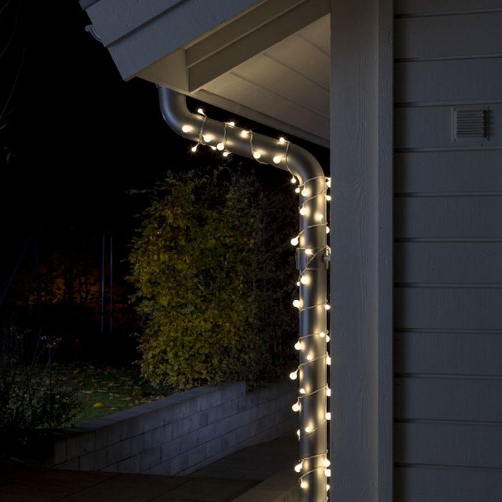 Cluster lighting - guirlandes de Noël à leds pour l'extérieur et l'intérieur - 80 leds - 6,32 mètres - blanc chaud - USB
