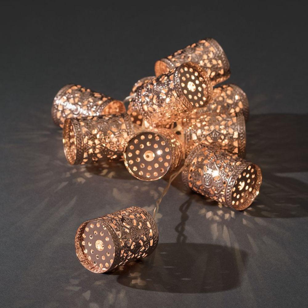 Kerstdecoratie - led kerstverlichting binnen - 10 lampjes - 0.9 meter - warm wit - 3x AA