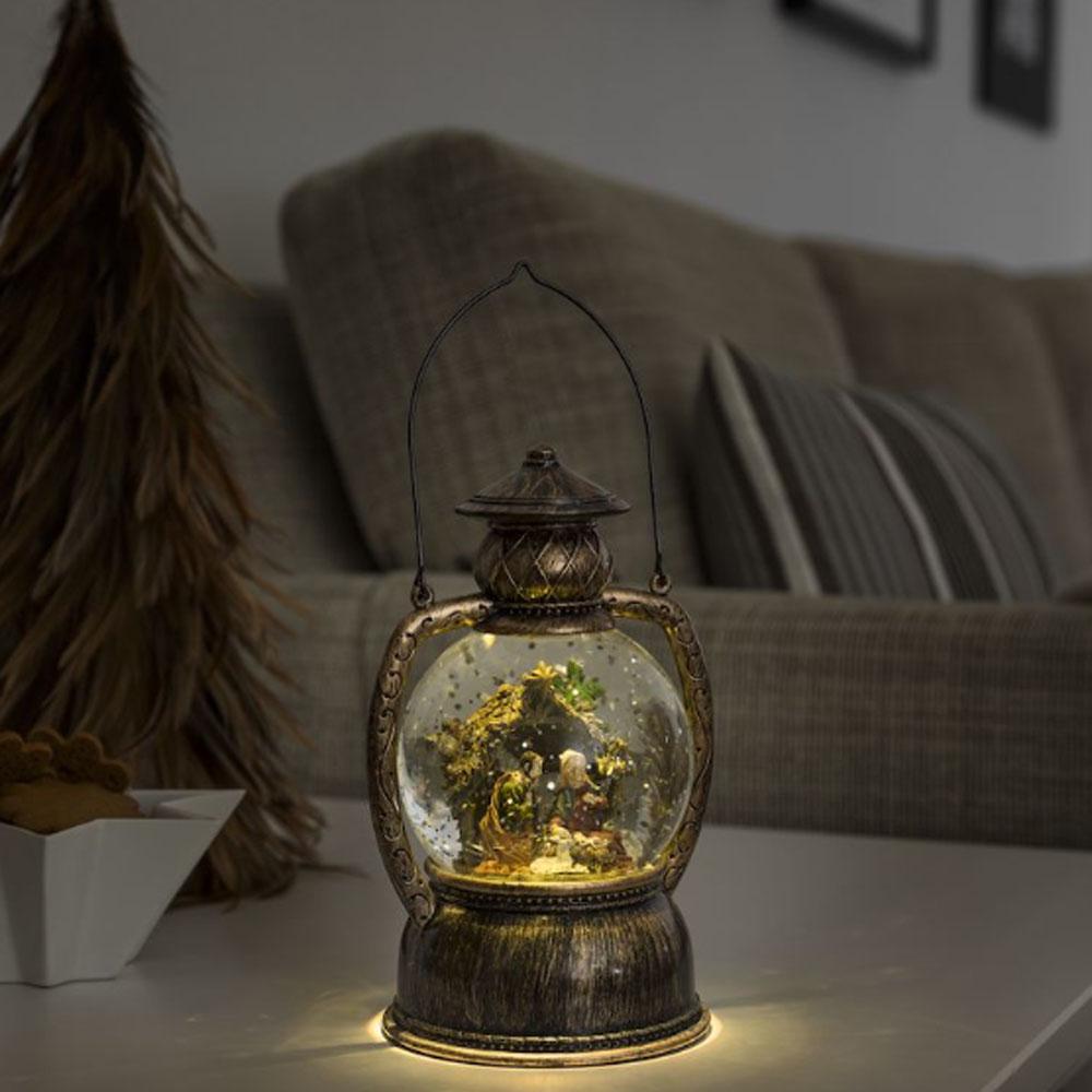 Décoration de Noël - guirlandes lumineuses d'intérieur - 1 lampe - 12,7 x 20 cm - blanc chaud - 3x AA