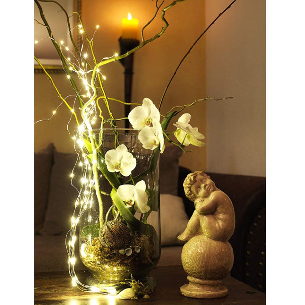 Draadverlichting - led kerstverlichting binnen - 200 lampjes - 2 meter - warm wit