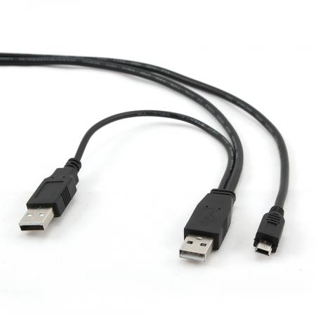 Câble double USB A vers Mini USB, 0,9 m
