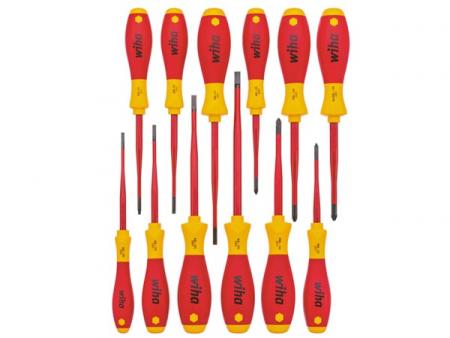 WIHA SCHROEVENDRAAIER SOFTFINISH SLIMFIX SET VDE GEOLEERD 12-DELIG SLEUTEL - WIHA