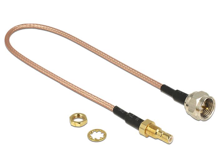 Delock Antennekabel F-stekker > SMB-aansluiting voor inbouw RG-316 25 cm - Delock