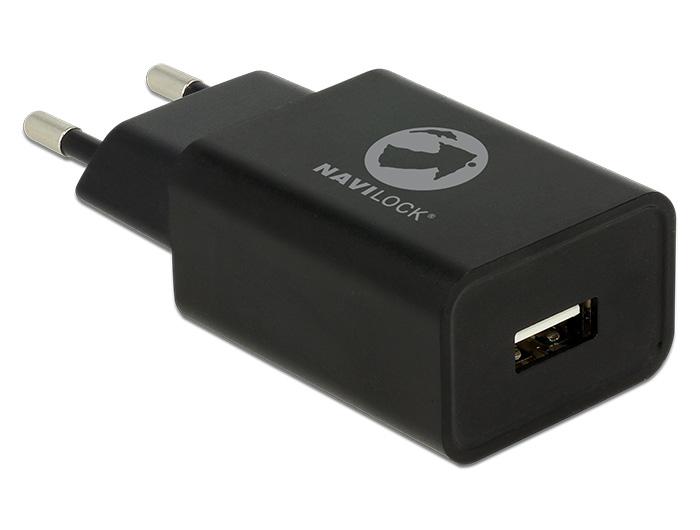 Navilock Oplader 1 x USB Type-A 5 V 2,4 A zwart - Navilock