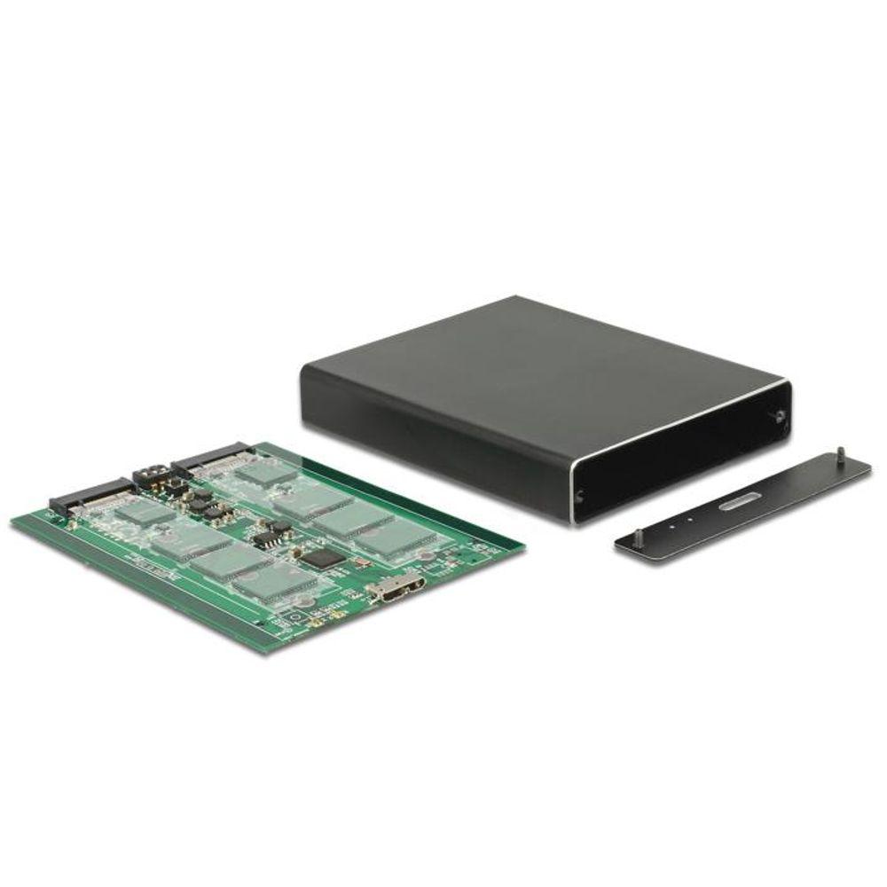 2x M.2 SSD naar USB micro behuizing - Delock